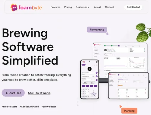 New Foambyte website designed for small beer producers and homebrewers